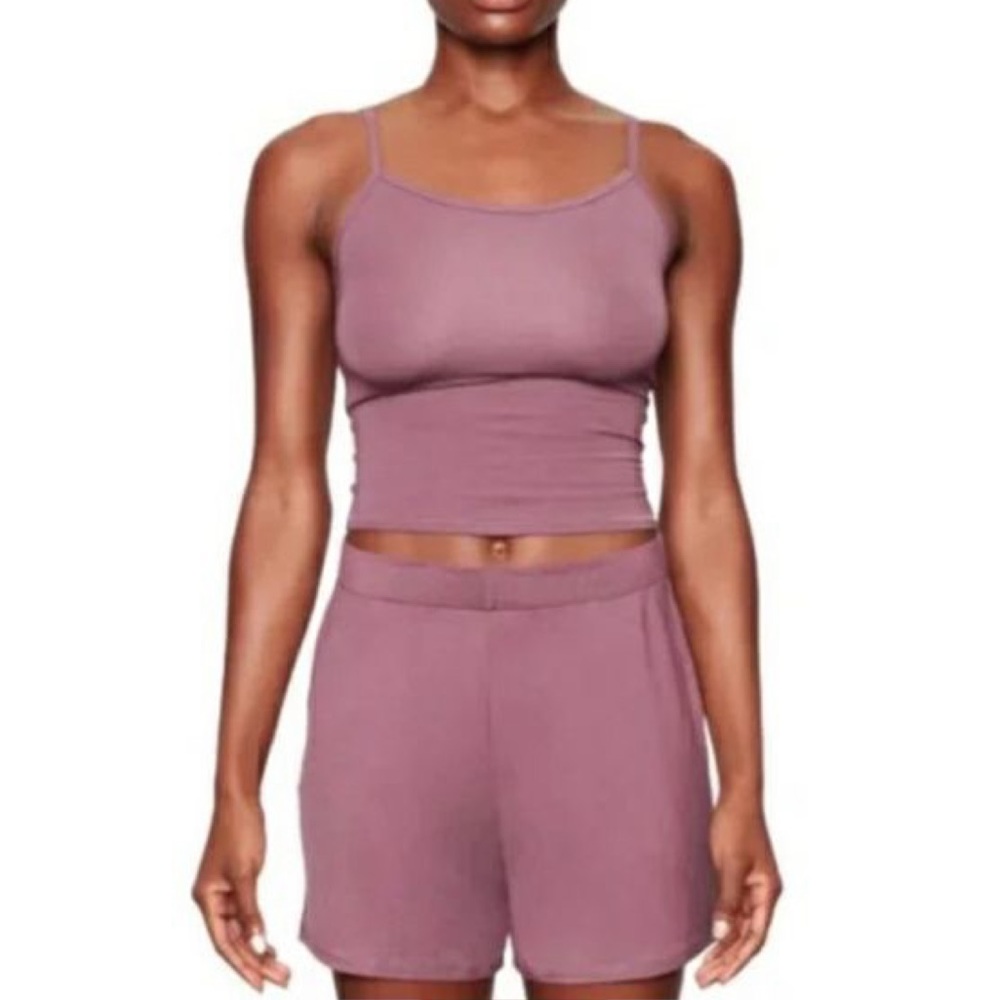 New SKIMS By Kim Kardashian Knit pajama shorts in Plum purple Large